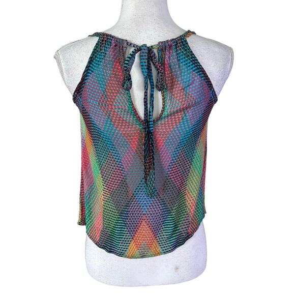 Anthropologie Conditions Apply Size XS Prismatic Geometric Multicolor Blouse - Picture 3 of 7